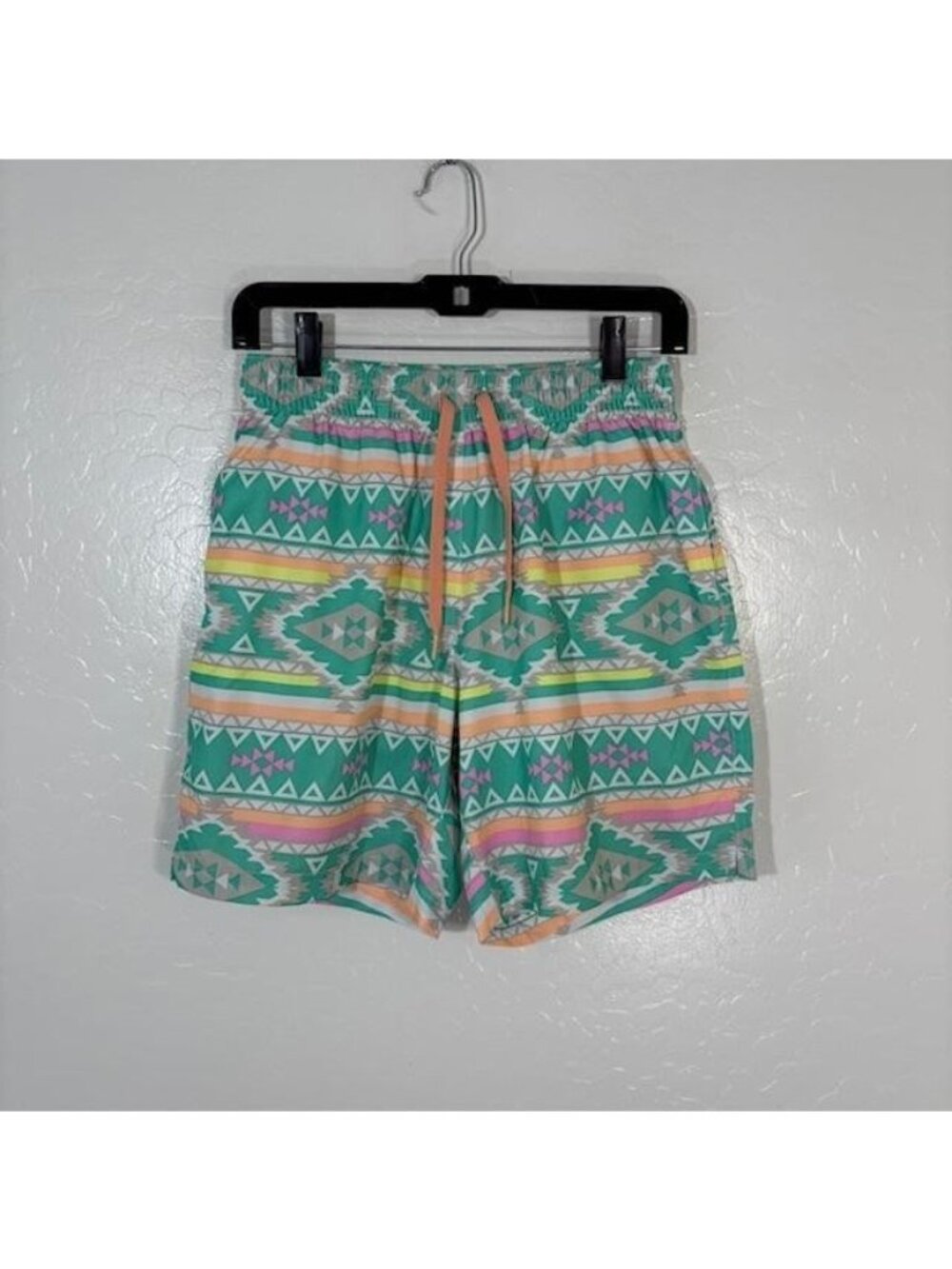 Chubbies Teal Aztec-Pattern Swim Trunks